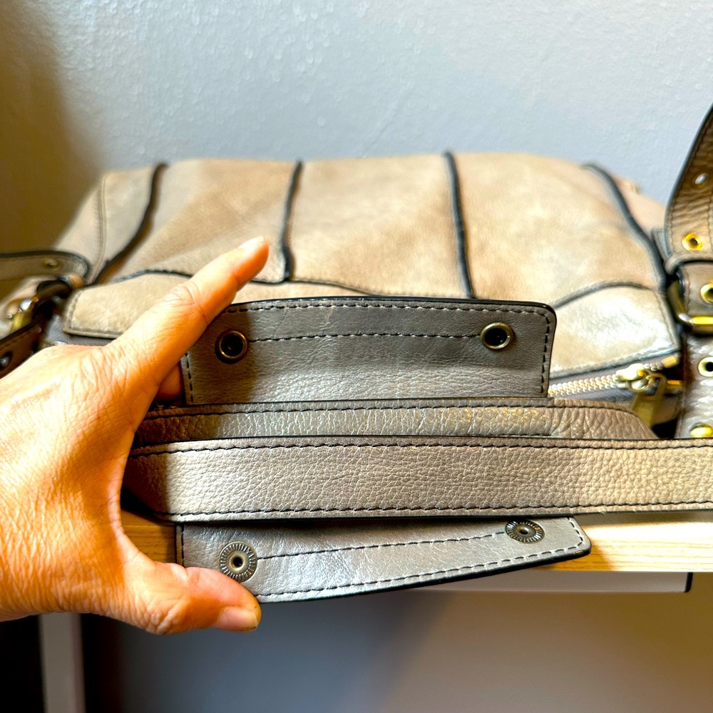 STEVEN BY STEVE MADDEN GRAY 100% LEATHER BAG. - Picture 7 of 15